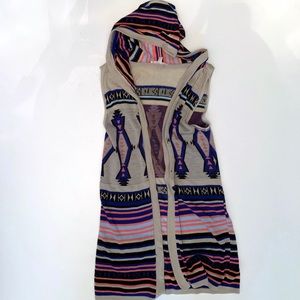 Aztec Design Hooded Cardigan